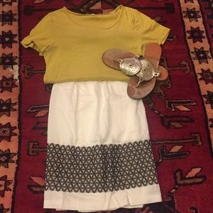 Ann Taylor LOFT Cream/Brown Skirt